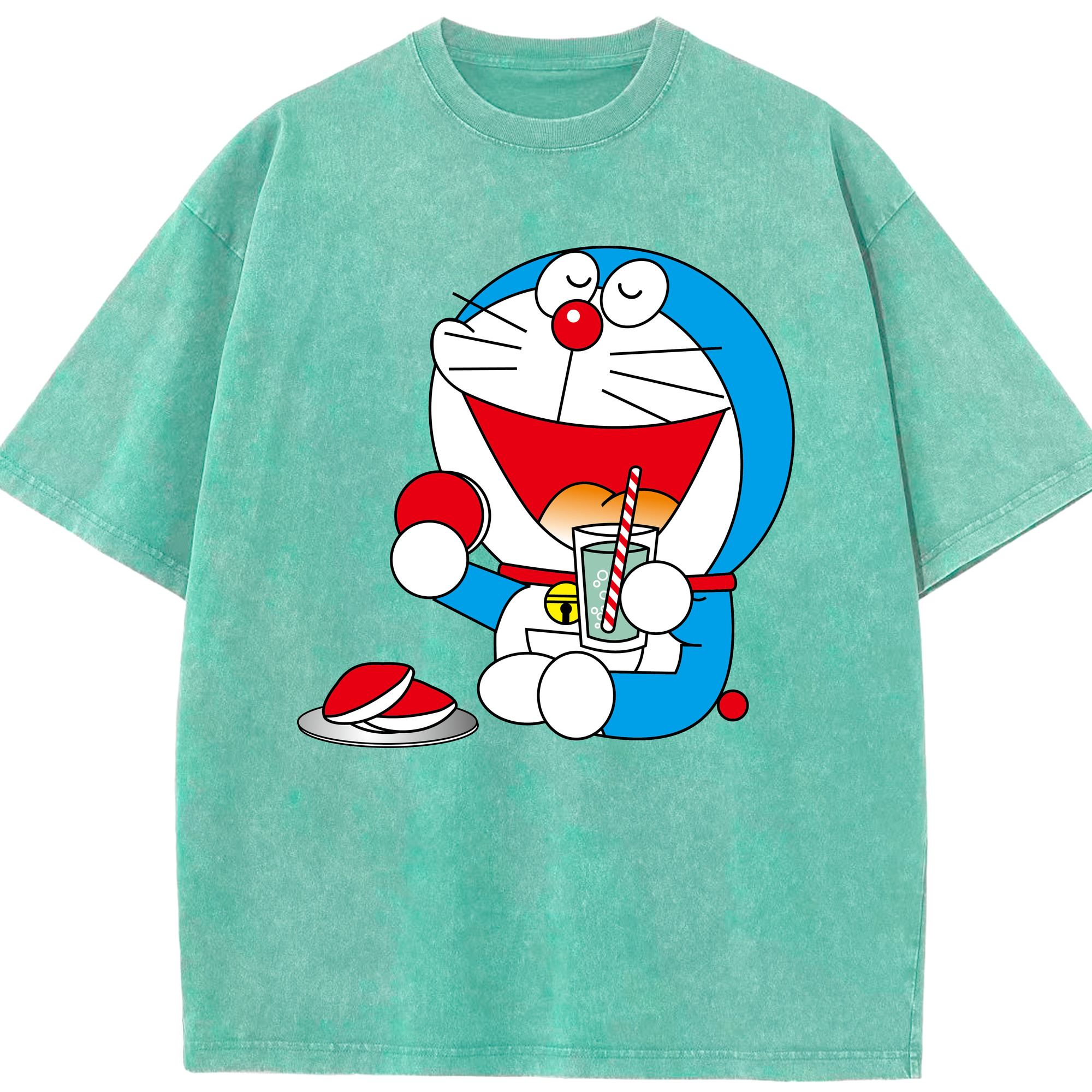 （画像用） ドラえもん Doraemon 綿100% ヴィンテージ風 半袖Tシャツ（フロントプリント）